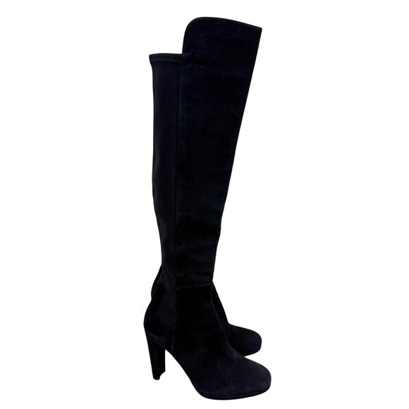 Stuart Weitzman Black Suede High Heel Over the Knee Boots Women's US Size 9 VGUC